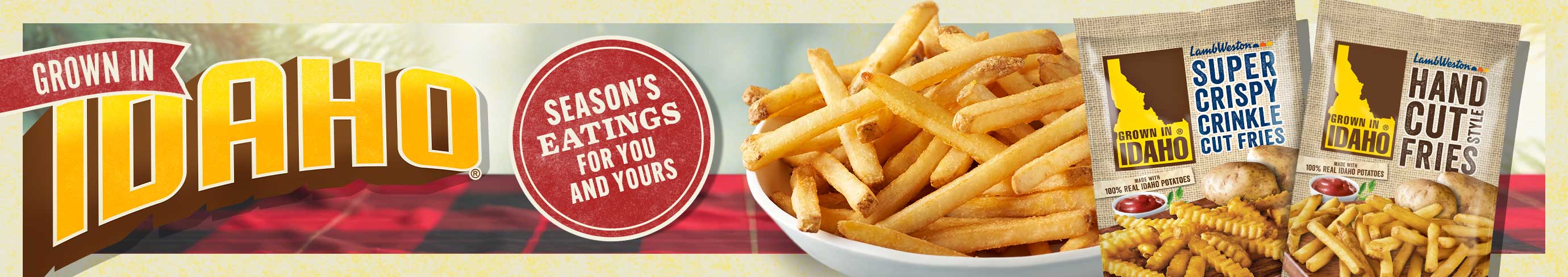 Grown in Idaho logo with a map of Idaho state